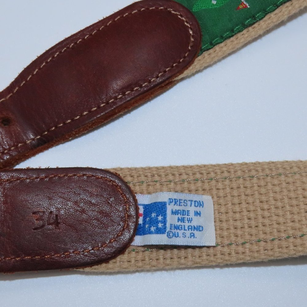 Preston leather 18th hole golf belt Brass Buckle Size 34 - Picture 5 of 5